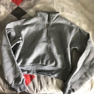 Aritzia Cropped Half-zip Sweatshirt